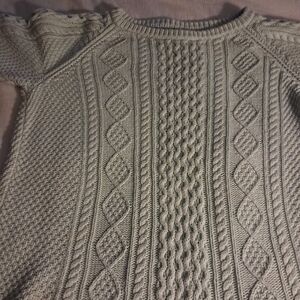 L.L. Bean Cream Cable Knit Sweater